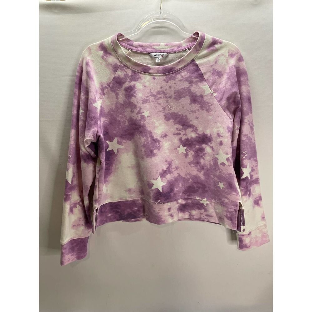 Wildfox Purple Tie-Dye Star Print Pullover Sweatshirt Medium